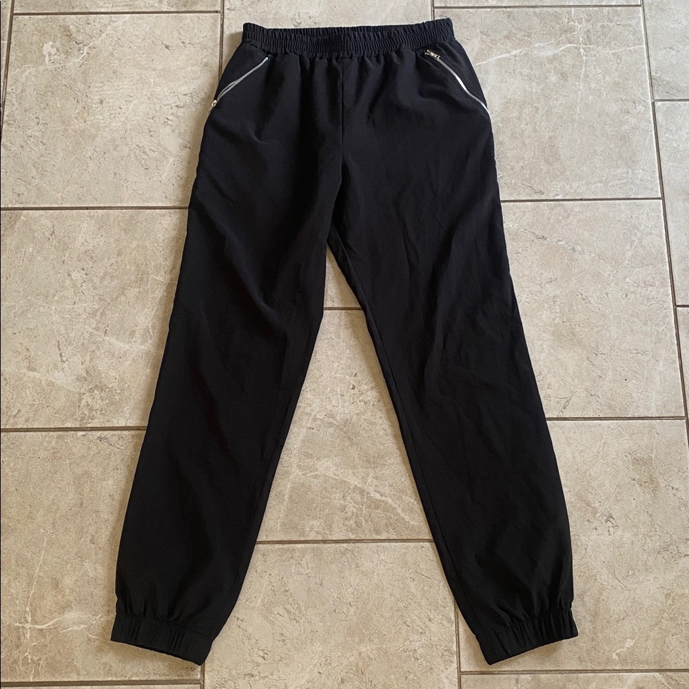 Lily White USA Vintage Black Joggers Silver Detail